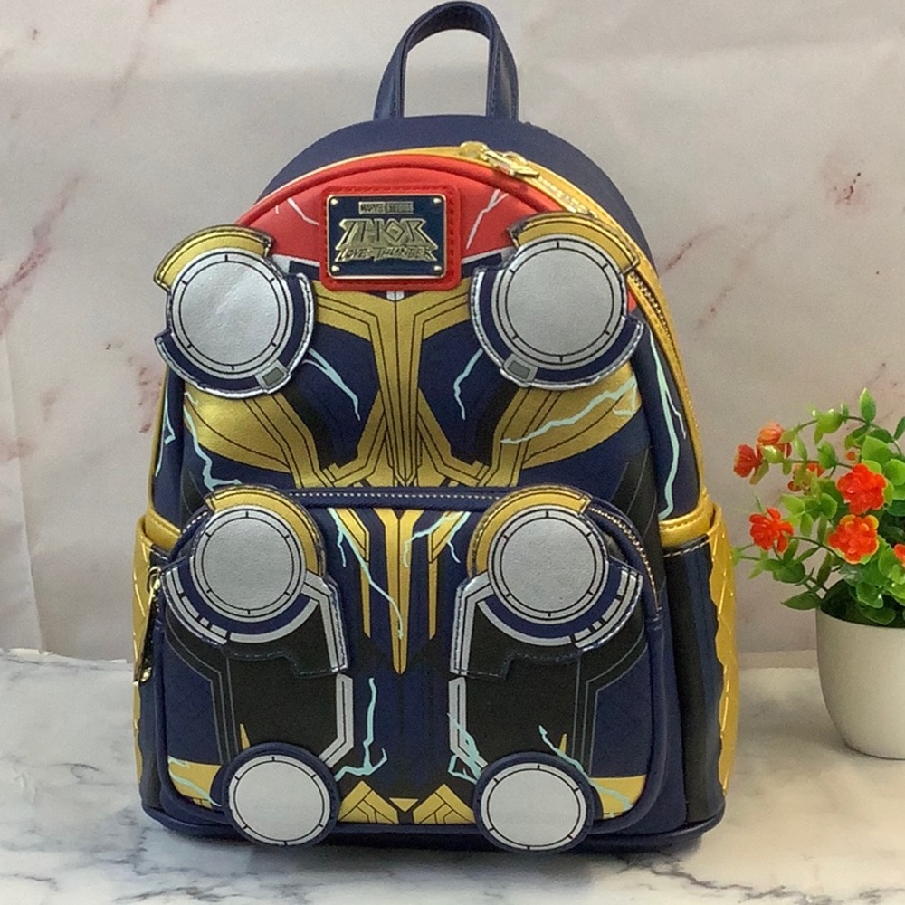 NWT Loungefly Thor Backpack - Blue, Gold, Silver